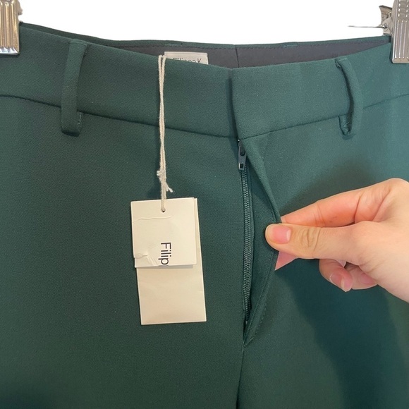 FILIPPA K NWT Pants Slim Tailored Ankle Zip Trousers Forest Green Designer sz L - Picture 5 of 14
